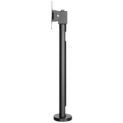 Un poteau de support noir vertical avec une articulation en haut, probablement destiné à la fixation ou au support d'équipements ou de structures.