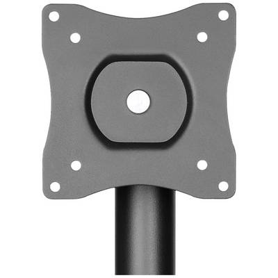 Image d'un support mural noir pour téléviseur avec une plaque de montage plate et plusieurs trous de vis. Adapté pour la fixation d'écrans de petite taille.