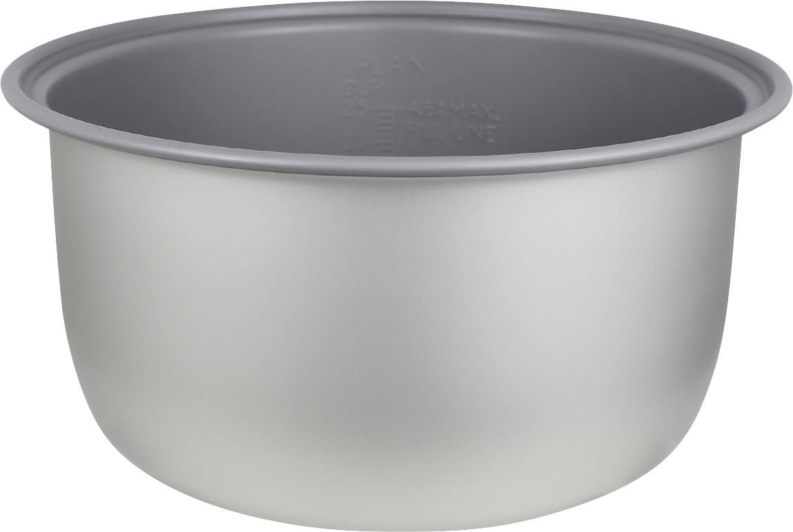 Un bol en métal gris à la surface lisse.