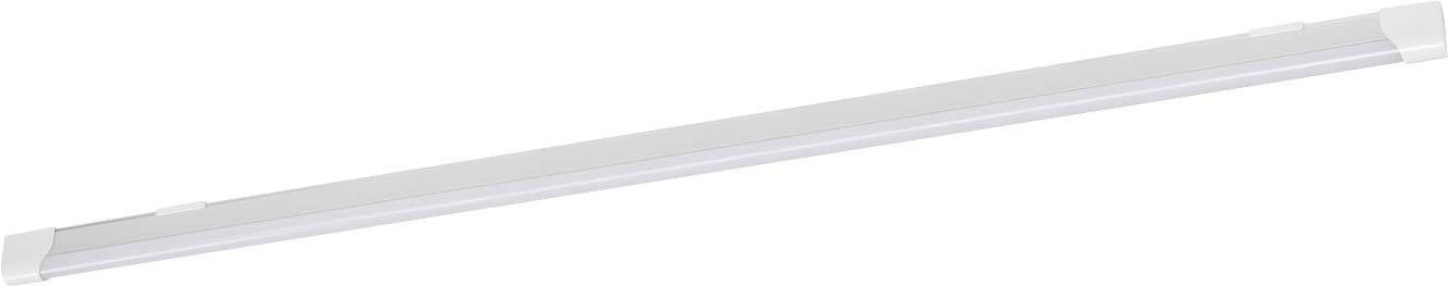 Une barre lumineuse LED longue et étroite en blanc, idéale pour une installation au plafond ou au mur, offrant un éclairage uniforme.