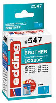 Edding Cartouche d'encre remplace Brother LC223C compatible Single cyan  EDD-547 18-547 - Conrad Electronic France