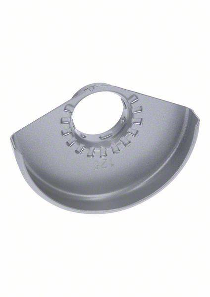 Lame métallique en demi-cercle pour un outil de coupe, avec une ouverture centrale et des marquages estampés.