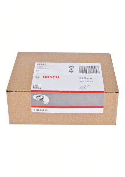 Boîte en carton avec étiquette Bosch, affichant les spécifications du produit et le code-barres. Contient probablement un outil Bosch.