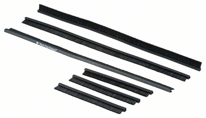 Six joints d'étanchéité noirs différents de différentes longueurs, posés sur un fond blanc.
