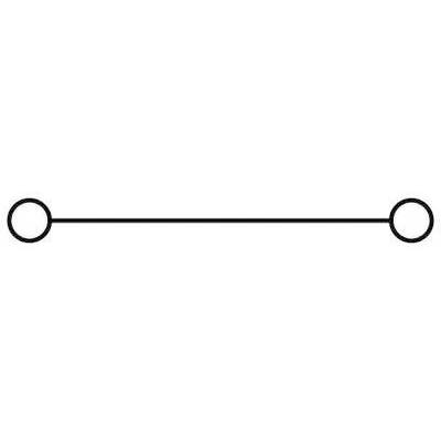 Une ligne horizontale relie deux cercles identiques à ses extrémités.