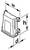 Dessin technique d'un objet rectangulaire avec dimensions : largeur (l), hauteur (h) et profondeur (p) indiquées.