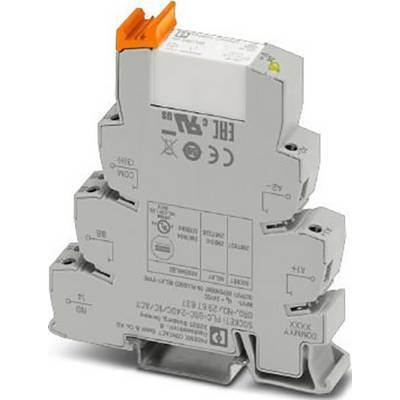 Composant électronique gris avec un dessus orange, affichant des spécifications électriques et des certifications.