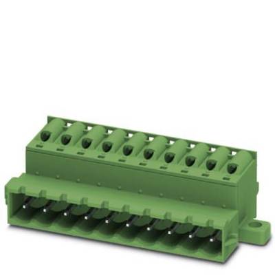 Connecteur électrique vert avec plusieurs bornes de connexion pour la fixation de fils, sur un fond blanc.