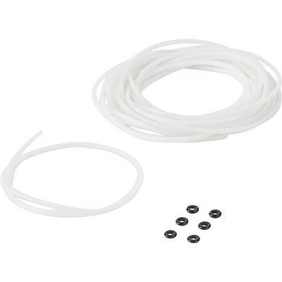 Ruban élastique blanc et six perles noires.