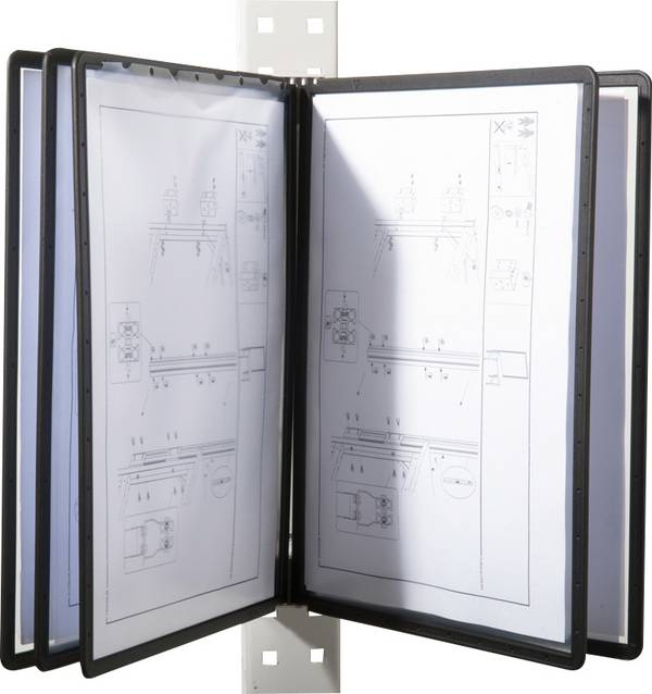 Durable Présentoir pour panneau transparent DURABLE SHERPA - Anzeige - für A4 - Schwarzer Rahmen (Packung mit 5) DIN A4 Nombre de pochettes transparentes incluses 5