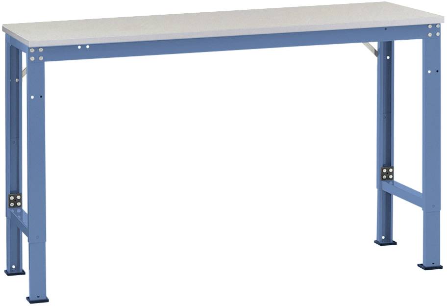 Manuflex AU7044.5007 Table de travail Universal spécial avec plaque de tôle, L x p x h = 1500 x 600 x 722-1022 mm bleu b