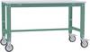 Manuflex AU7301.0001 Table DE travail UNIVERSAL Spezial mobile avec plaque en mélamine, L x P x H = 1000 x 600 x 752-972 mm gris, vert