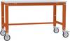 Manuflex AU7301.2001 Table DE travail UNIVERSAL Spezial mobile avec plaque en mélamine, L x P x H = 1000 x 600 x 752-972 mm rouge orangé (RAL 2001)
