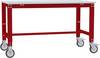 Manuflex AU7301.3003 Table DE travail UNIVERSAL Spezial mobile avec plaque en mélamine, L x P x H = 1000 x 600 x 752-972 mm rouge rubis
