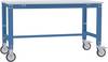 Manuflex AU7301.5007 Table DE travail UNIVERSAL Spezial mobile avec plaque en mélamine, L x P x H = 1000 x 600 x 752-972 mm bleu brillant (RAL 5007)