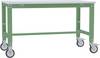 Manuflex AU7301.6011 Table DE travail UNIVERSAL Spezial mobile avec plaque en mélamine, L x P x H = 1000 x 600 x 752-972 mm vert réséda (RAL 6011)