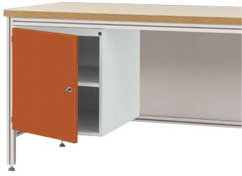 Manuflex ZB4979.2001 Sous-châssis pour table de travail ALU, hauteur utile 500 mm avec butée de porte à gauche, pour pro