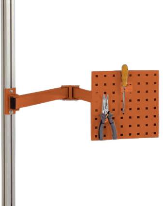 Manuflex ZB8232.2001 Plaque porte-outils pour CANTOLAB et ALU, L x H 305 x 305 mm, avec flèche orientable à double artic
