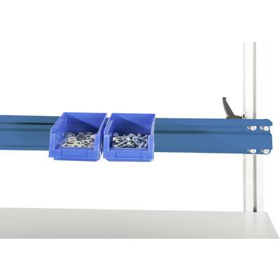 Manuflex LZ8325.5007 antistatique (ESD) Rail porte-boîtes ESD pour portail de montage en aluminium, bleu brillant RAL 50