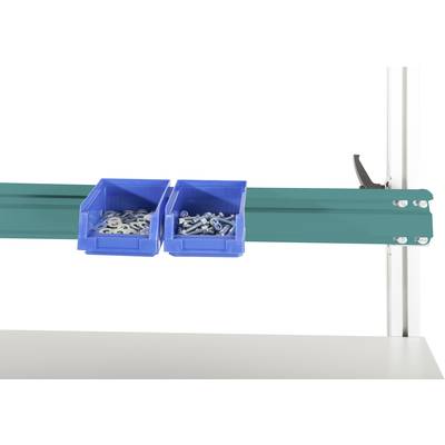 Manuflex LZ8322.5021 antistatique (ESD) Rail porte-boîtes ESD pour portique de montage en aluminium, bleu d'eau RAL 5021