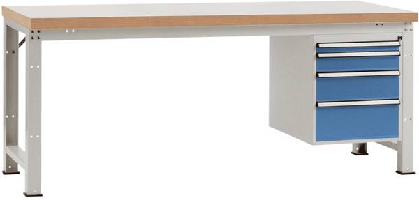 Manuflex WP5627.0002 Établi (l x H x P) 2000 x 840 x 700 mm gris clair (RAL 7035)