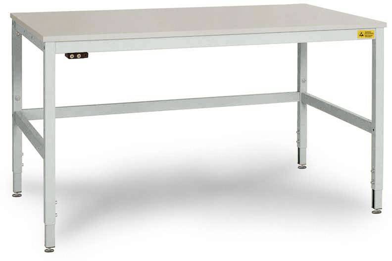 Manuflex LC3903.7035 antistatique (ESD) Table de travail ESD spéciale CANTOLAB avec plaque en caoutchouc, L x P x H = 12