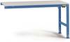 Manuflex LU6003.5007 antistatique (ESD) Table de travail ESD table de montage universelle standard avec plaque en caoutchouc, L x P x H = 1000 x 600 x 760 - 870 mm bleu brillant (RAL 5007)
