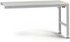 Manuflex LU6003.9006 antistatique (ESD) Table de travail ESD table de montage universelle standard avec plaque en caoutchouc, L x P x H = 1000 x 600 x 760 - 870 mm aluminium argenté