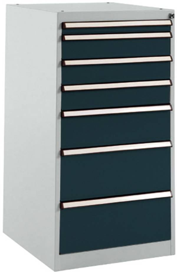Manuflex SP1137.7016  Armoire de tiroir BASETEC stationnaire, hauteur utile 900 mm avec 7 tiroirs, en anthracite RAL 7016