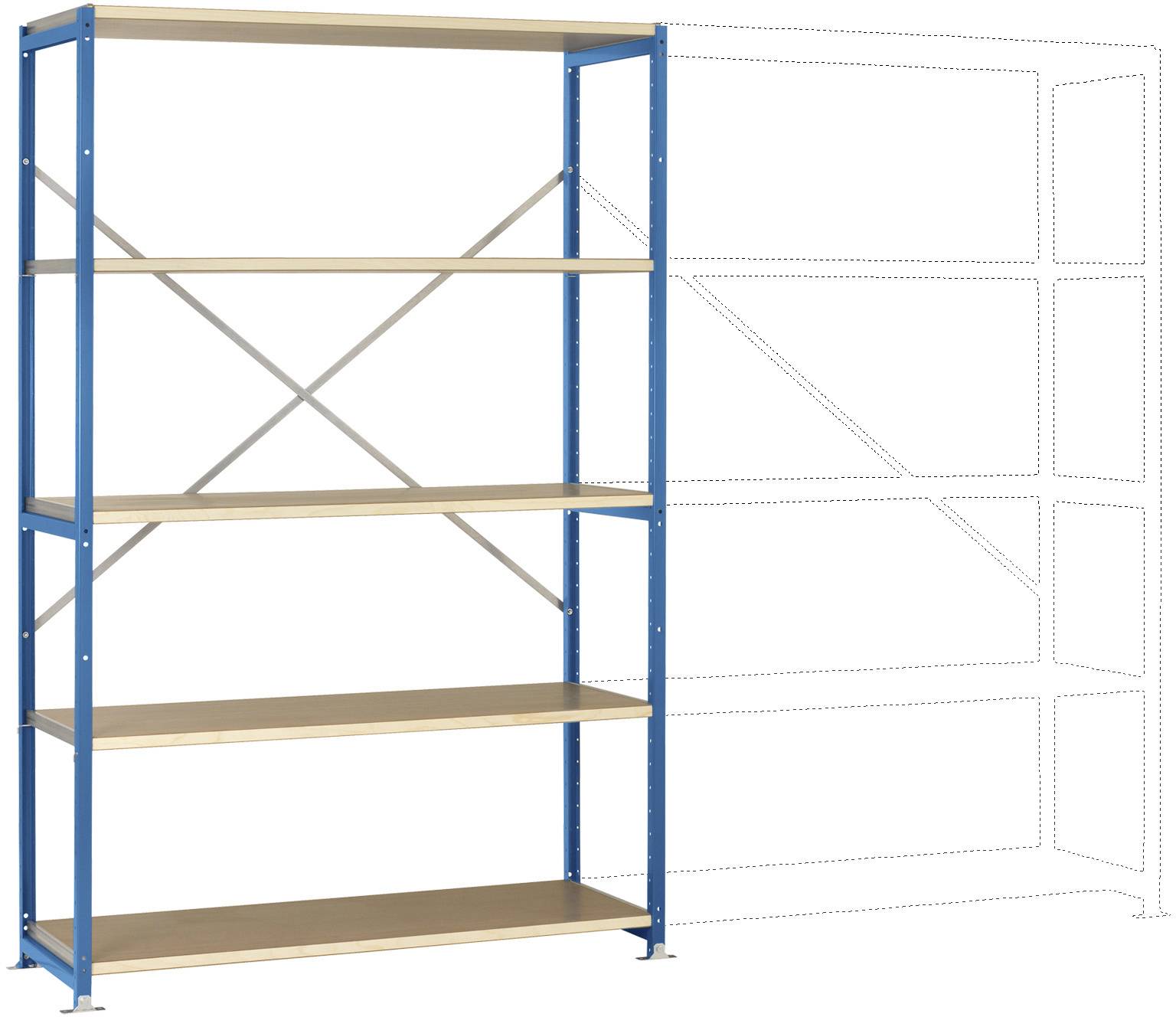 Rayonnage à tablettes - Module de base Manuflex RP1036.5007 (l x H x P) 1250 x 2000 x 700 mm bois