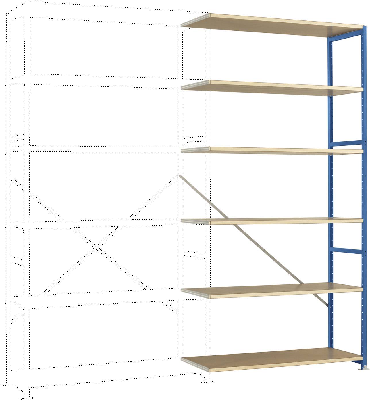 Manuflex RP1436.5007 Rayonnage à tablettes - Module d'extension (l x H x P) 960 x 2250 x 300 mm bois