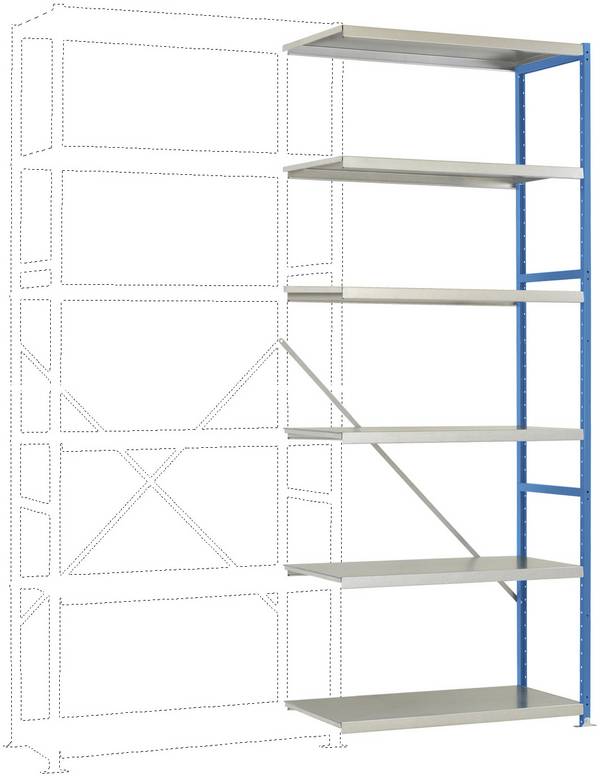 Rayonnage à tablettes - Module d'extension Manuflex RP1422.5012  (l x H x P) 1000 x 2500 x 400 mm    acier