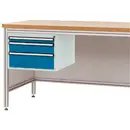 Manuflex ZB4672.0002 Sous-châssis pour table de travail ALU, hauteur utile 300 mm avec 3 tiroirs, pour profondeur de tab