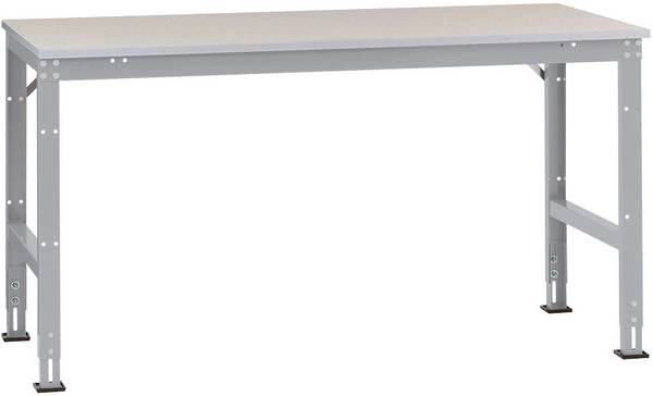 <br>  Manuflex<br>  AU4109.9006<br>  Table de travail Universal Standard avec plaque décorative en PVC, L x P x H = 1750 x 1200 x 760-870 mm<br>  <br>  aluminium argenté<br>