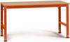 Manuflex AU4105.2001 Table de travail Universal Standard avec platine multiplexe, L x P x H = 1750 x 1200 x 760-870 mm rouge orangé (RAL 2001)