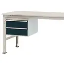 Manuflex ZB4512.7016 Châssis fixe, hauteur utile 300 mm avec 2 tiroirs. Pour une profondeur de table de 800 mm