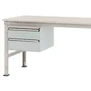 Manuflex ZB4514.7035 Châssis fixe, hauteur utile 300 mm avec 2 tiroirs. Pour une profondeur de table de 1200 mm