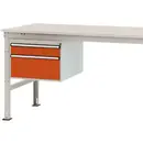 Manuflex ZB4565.2001 Châssis Mobil, hauteur utile 300 mm avec 2 tiroirs. Pour une profondeur de table de 800 mm