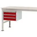Manuflex ZB4616.3003 Châssis Mobil, hauteur utile 300 mm avec 3 tiroirs. Pour profondeur de table 1000 mm