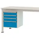 Manuflex ZB4813.5012 Châssis fixe, hauteur utile 500 mm avec 4 tiroirs. Pour profondeur de table 1000 mm