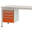 Manuflex ZB4863.2001 Châssis fixe, hauteur utile 500 mm avec 5 tiroirs. Pour profondeur de table 1000 mm