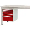 Manuflex ZB4862.3003 Châssis fixe, hauteur utile 500 mm avec 5 tiroirs. Pour une profondeur de table de 800 mm