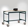 Manuflex LB4003.7016 antistatique (ESD) Table d'appoint ESD BASE mobile avec plateau de table en caoutchouc anthracite RAL 7016, L x P x H : 750 x 500 x 850 mm anthracite