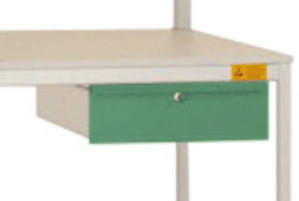 Manuflex LD4123.6011 antistatique (ESD) Bac à tiroir simple ESD vert réséda RAL 6011, avec serrure, L x P x H = 425 x 550 x 135 mm
