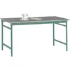Manuflex BB3004.0001 Table d'appoint BASE stationnaire avec plaque de revêtement en tôle en vert gris HF 0001, L x P x H : 750 x 500 x 780 mm gris, vert
