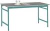 Manuflex BB3004.5021 Table d'appoint BASE stationnaire avec plaque de revêtement en tôle bleu d'eau RAL 5021, L x P x H : 750 x 500 x 780 mm bleu d'eau