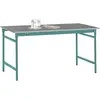 Manuflex BB3004.5021 Table d'appoint BASE stationnaire avec plaque de revêtement en tôle bleu d'eau RAL 5021, L x P x H : 750 x 500 x 780 mm bleu d'eau