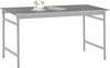 Manuflex BB3004.9006 Table d'appoint BASE stationnaire avec plaque de revêtement en aluminium de couleur argent similaire à RAL 9006, L x P x H : 750 x 500 x 780 mm aluminium argenté