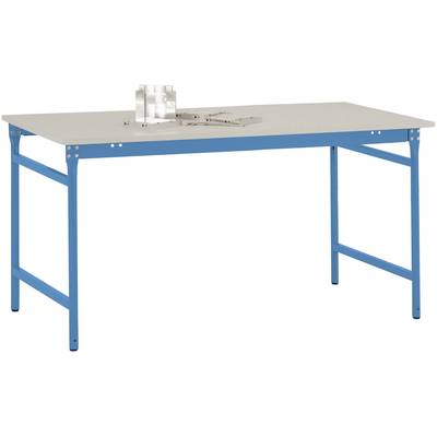   Manuflex  BB3011.5012    Table d'appoint STATION stationnaire avec table de table en mélamine bleu clair RAL 5012, L x