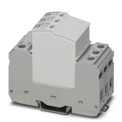Un appareil électrique gris et plastique avec plusieurs connexions, monté sur un rail. Utilisé dans les installations électriques.
